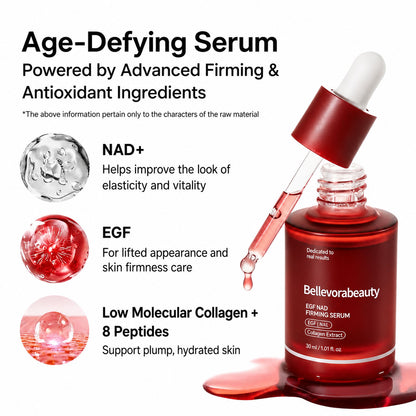 Advanced Korean skincare powered by NAD, EGF, and firming actives to visibly tighten, hydrate, and rejuvenate tired skin.